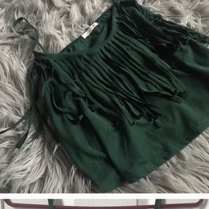 Nordstrom Rack Green fringe crop top